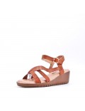 Faux leather wedge sandal