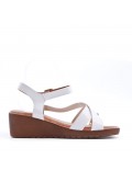 Faux leather wedge sandal