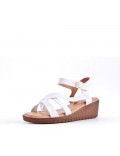 Faux leather wedge sandal