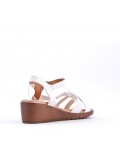 Faux leather wedge sandal