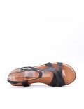 Faux leather wedge sandal