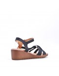 Faux leather wedge sandal