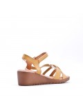 Faux leather wedge sandal