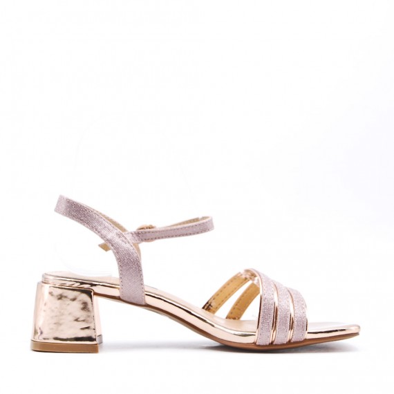 Faux leather heeled sandal