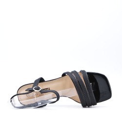 Faux leather heeled sandal