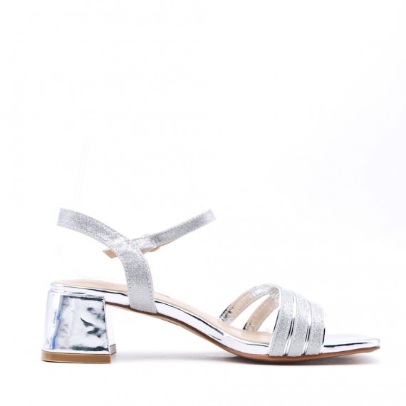 Faux leather heeled sandal