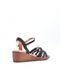 Faux leather wedge sandal