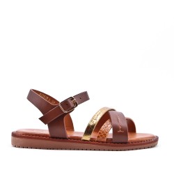 Sandale fille en simili cuir