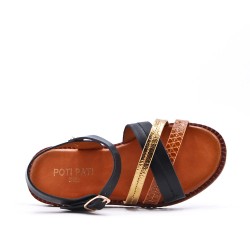 Sandale fille en simili cuir