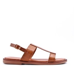 Flat sandals in a material mix for women