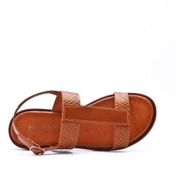 Flat sandals in a material mix for women