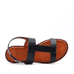 Flat sandals in a material mix for women