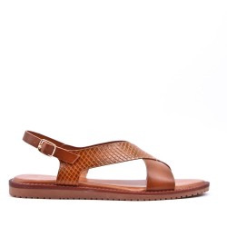 Flat sandals in a material mix for women