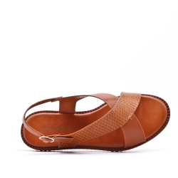 Flat sandals in a material mix for women