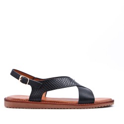 Flat sandals in a material mix for women