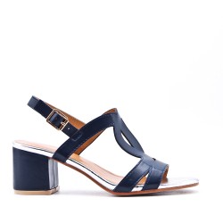 Faux leather heeled sandal