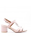 Large Size 38-43 - Heeled faux leather sandal