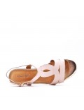 Large Size 38-43 - Heeled faux leather sandal