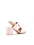 Large Size 38-43 - Heeled faux leather sandal