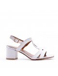 Large Size 38-43 - Heeled faux leather sandal