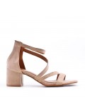 Large Size 38-42 - Faux suede heeled sandal