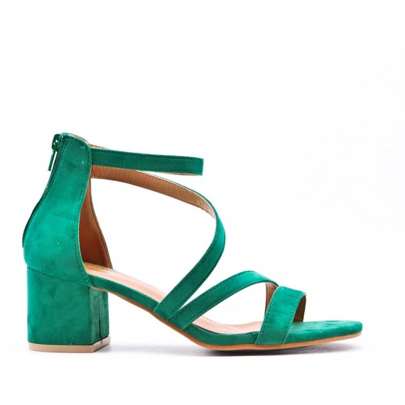 Large Size 38-42 - Faux suede heeled sandal