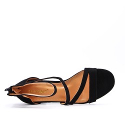 Large Size 38-42 - Sandalia tacón antelina