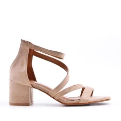 Faux leather heeled sandal