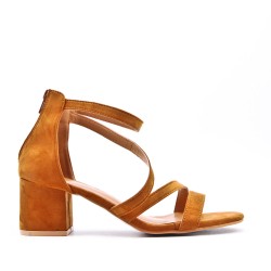 Faux leather heeled sandal