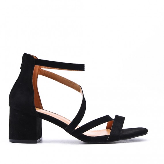 Faux leather heeled sandal