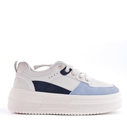 Basket mix matière à lacet pour femme