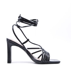 Faux leather heeled sandal