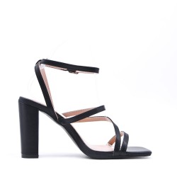 Faux leather heeled sandal