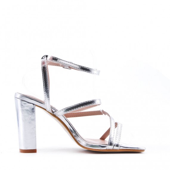 Faux leather heeled sandal