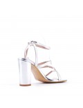 Faux leather heeled sandal