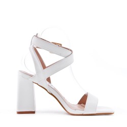 Faux leather heeled sandal