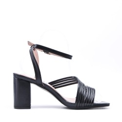 Faux leather heeled sandal