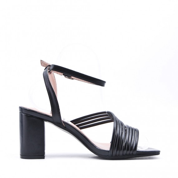 Faux leather heeled sandal