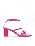 Faux leather heeled sandal