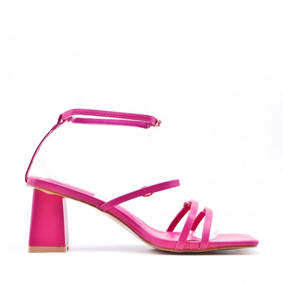 Faux leather heeled sandal