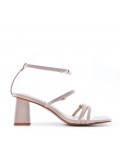 Faux leather heeled sandal