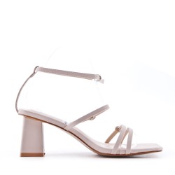 Faux leather heeled sandal