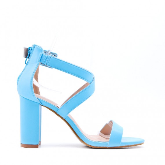 Faux leather heeled sandal