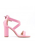 Faux leather heeled sandal