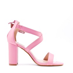 Faux leather heeled sandal