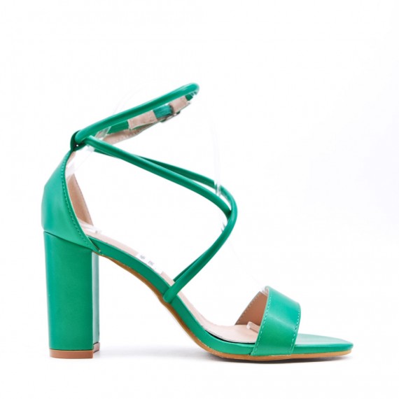 Faux leather heeled sandal