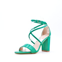 Faux leather heeled sandal