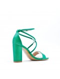 Faux leather heeled sandal