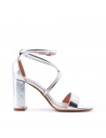 Faux leather heeled sandal