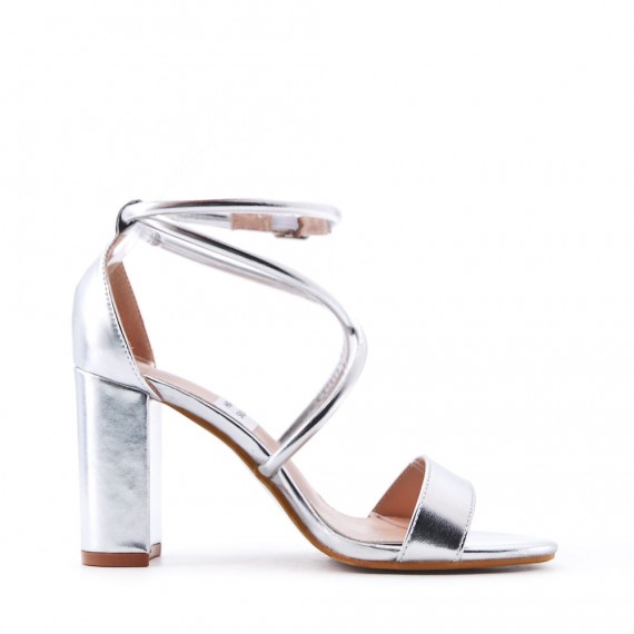 Faux leather heeled sandal